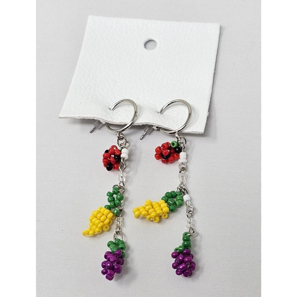 Free People Beaded Fruit Earrings NWT
